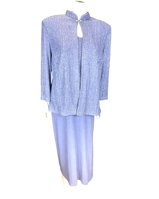 Alex evenings dress +jacket sz 14 W blue + glitter special event mother of bride - Image 1 of 4
