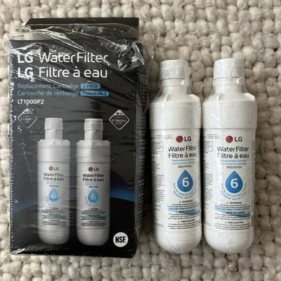 2 Pack LG LT1000P2 6-Month 200 Gallon Refrigerator Replacement Water Filter  New - Image 1 of 4