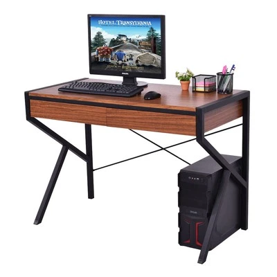 Wood Top Computer Desk PC Laptop Table Study Workstation Home Office Furniture - Image 1 of 4