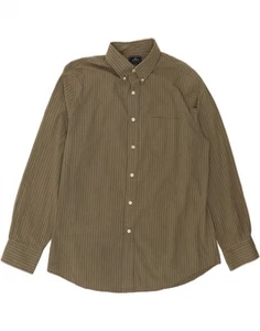 DOCKERS Mens Shirt Large Khaki Striped Cotton CY02 - Picture 1 of 3