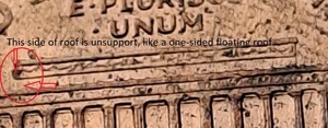 1996 P Lincoln Memorial Cent left side roof is unsupported 1-side floating roof - Picture 1 of 5