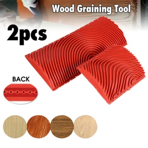 2PCS Wood Graining Tool Wood Grain Wall Art Paint for Wall Painting Decor DIY AU - Picture 1 of 11