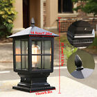 Outdoor Post Light Vintage Black Lantern Garden Fence Pillar Lamp Waterproof