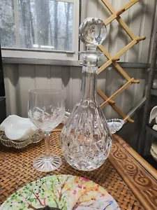 Block 24% Crystal Wine Decanter & 4 Matching Glasses Poland Vintage Very Good - Picture 1 of 10