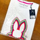 *NEUF* T-shirt graphique homme Psycho Bunny Maybrook BLANC (B6U130B2TS 100), taille SM - 2XL