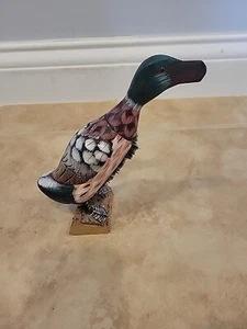 Vintage Wood "STANDING" Mallard Duck Lint /Shoe Brush  - Picture 1 of 9
