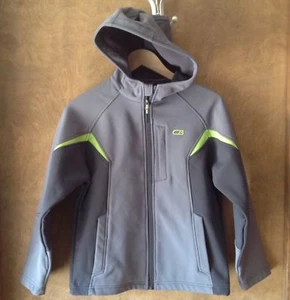 Boy CB Sports gray neon yellow fall coat jacket microfiber neoprene feel L 14 16 - Picture 1 of 8