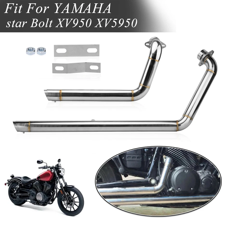 Shortshots Staggered Exhaust Pipe System Kits For Yamaha V-Star 950 Bolt XVS950 Foto 1 de 4