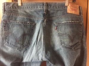 Levi's Slim Straight 514 Size W 36 X L 32 Distressed Denim Jean - Imagen 1 de 11