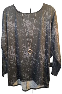 Nuevo con etiquetas Top Túnica Lularoe Grande Negro y Gris Mármol Tie Dye Linda Ala de Murciélago Dolman - Imagen 1 de 7