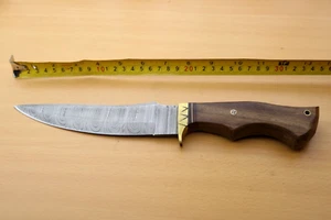 Custom Hand Forged Damascus Steel Hunting Knife with Beautiful Handle & Sheath - Picture 1 of 6