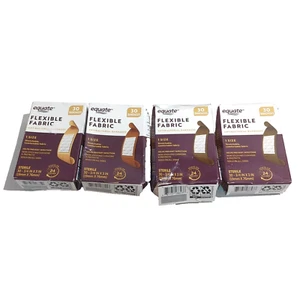 (4) Equate Skin Tone Antibacterial Bandages 30 ct ea (120 Total) Light/Dk - Picture 1 of 4