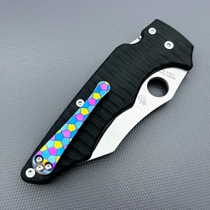 Spyderco YoJumbo C253GP Plain Edge Black - S30V - Custom Black Anso w/ Ti clip - Picture 1 of 15