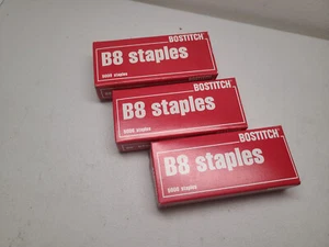 NOS (3 Boxes) Vintage Bostitch B8 Staples Lot Genuine Factory USA (15,000) Plier - Picture 1 of 8