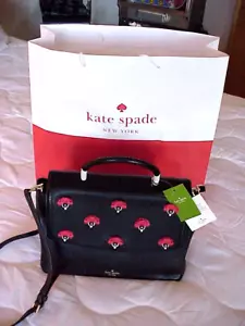 NWT KATE SPADE DORINA CARLEY STREET BLACK HAND / CROSSBODY BAG PEBBLED LEATHER - Picture 1 of 15
