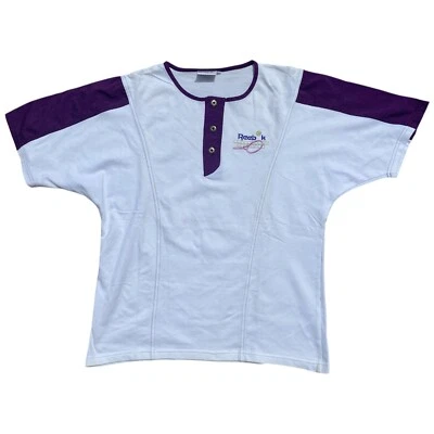 Reebok tshirt tennis donna vintage 90S tessuto Tactel taglia 38 veste una M - Imagen 1 de 4