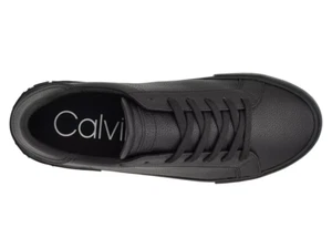 Calvin Klein Reon Sneaker All Black Men’s 9.5 Medium Leather Lace Up - Picture 1 of 5