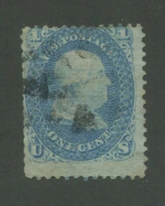 Estampilla postal de 1867 de los Estados Unidos #86 usada cancelación postal descolorida - Imagen 1 de 2