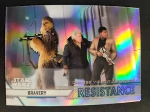 2020 Topps Chrome Star Wars Perspectives Resistence Bravery Card REFRACTOR - Picture 1 of 2