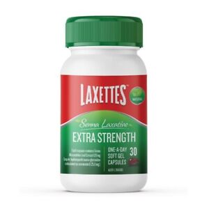 Laxettes Extra Strength Senna Laxative 30 Soft Gel Capsules Constipation Relief