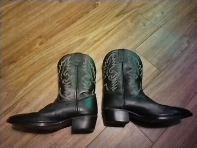 Botas para niños Dan Post talla 3 punta puntiaguda cuero negro occidental DPC-2001  Foto 1 de 4