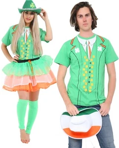 ERWACHSENE UNISEX IRISCHER DRUCK SAINT PATRICK’S DAY PARTY T-SHIRT KOSTÜM PARTY UK - Bild 1 von 1