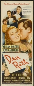 DEAR RUTH MOVIE POSTER William Holden RARE HOT VINTAGE - Picture 1 of 1