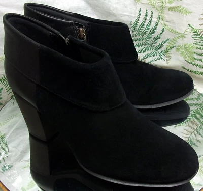 CLARKS ENFIELD CANAL BLACK LEATHER FASHION ANKLE BOOTS SHOES US WOMENS SZ 11 M - Image 1 of 4