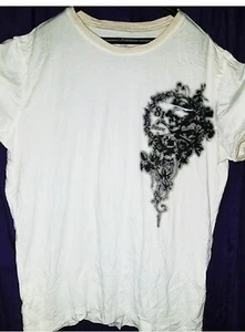 new Express Mens XL white with black writing/designs front and back - Picture 1 of 7