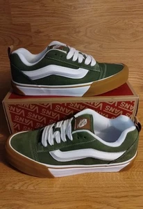 Vans Knu Skool Olive Green Gum Bumper Sneakers Low-Top Shoes Men's 9 Womens 10.5 - Picture 1 of 13
