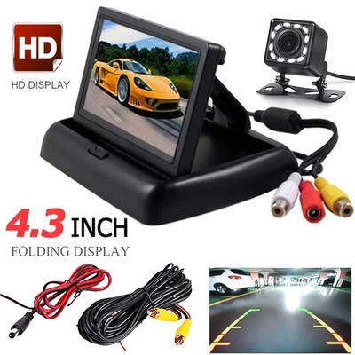 4.3" Folding Car Backup Camera Rearview Display for SUV,Pickup,RV 12V LCD Screen - Image 1 of 4