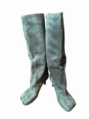 BOTAS DE VESTIR MUJER GAMUZA VERDE ESMERALDA TALLA 8.5 NUEVAS SIN CAJA #360 Foto 1 de 4