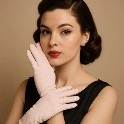 Guantes Guantelete Vestido Rosa Grandoe Vintage Años 50 Talla 7 Clásicos Mediados de Siglo Mod Foto 1 de 4