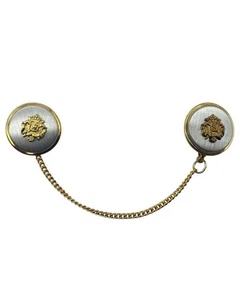 Bottoni Alamaro Mozzette Sacre con Gambo Stemma Oro su Base Argento 25 mm MZ-VD6 - Foto 1 di 8