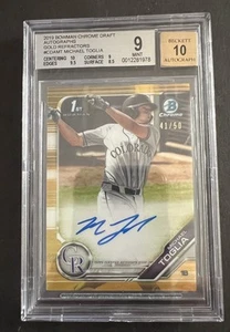 Bowman Draft 2019 - Chrome Draft Pick autógrafos refractor dorado 41/50 BGS 9/10 - Imagen 1 de 2