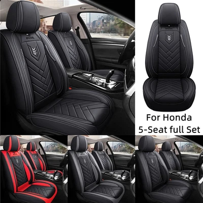Juego completo de funda de asiento de cuero PU para Honda Fit Clarity CR-Z CR-V Crosstour 5 asientos Foto 1 de 4
