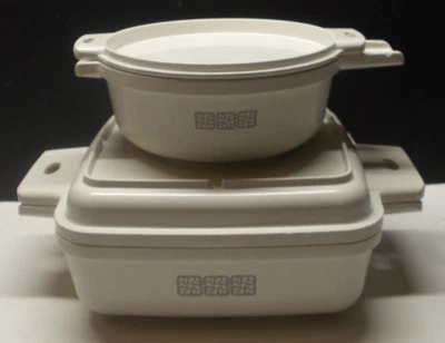 Vtg Littonware 39275 & 39278 Microwave Oven Covered Dishes 1 Quart &2 Cups - Image 1 of 4
