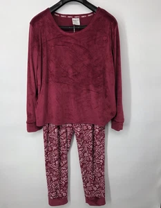 Conjunto de pijama y pantalones Born para mujer talla L rojo terciopelo suave manga larga - Imagen 1 de 15