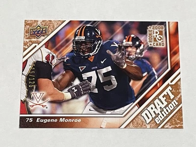 2009 Upper Deck NFL Draft Football Bronze #/125 - Eugene Monroe RC - Virginia - Image 1 of 2