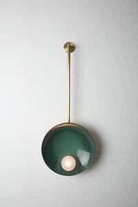 Italian Hanging Wall Light OYSTER Wall Sconce Stilnovo style Made pure Brass - Picture 1 of 10