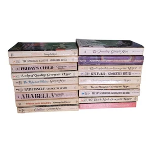 Lot of 18 Georgette Heyer Vintage Paperback Novels Historical Romance Mystery - Picture 1 of 5