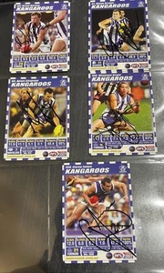 5x North Melbourne Kangaroos Footy Cards Teamcoach Hand Signed 2007 Harvey - Picture 1 of 15