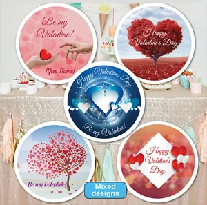 70 Personalised Valentine's Day Stickers Labels Heart Bag Seals - Picture 1 of 6