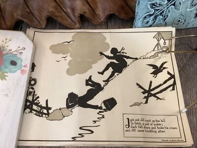 Beatrix Sherman estampados rimas infantiles vaca luna Jill jack up the hill siluetas Foto 1 de 4