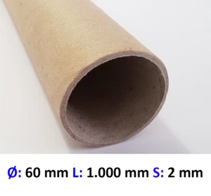 14 Hartpapierhülsen Ø 60 mm L: 100 cm Versandrohr mit solider 2 mm Wandstärke - Bild 1 von 4
