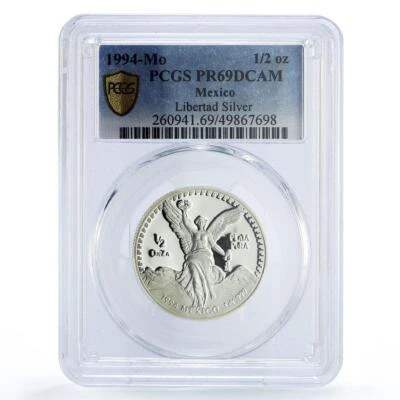 Mexico 1/2 onza Libertad Angel of Independence PR69 PCGS silver coin 1994 - Image 1 of 4