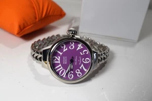 Glam Rock Women's Miami Beach Art Deco Purple Dial Stainless Steel Watch - Picture 1 of 6