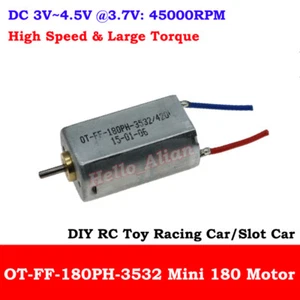 DC 3V 3.7V 45000RPM High Speed Large Torque Mini 180 Motor DIY Slot Racing Car - Picture 1 of 10