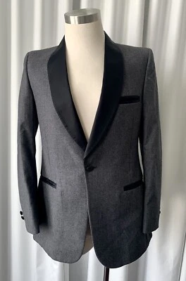 Vintage 70s Pierre Cardin gray and black tuxedo Suit  size 38 - Image 1 of 4