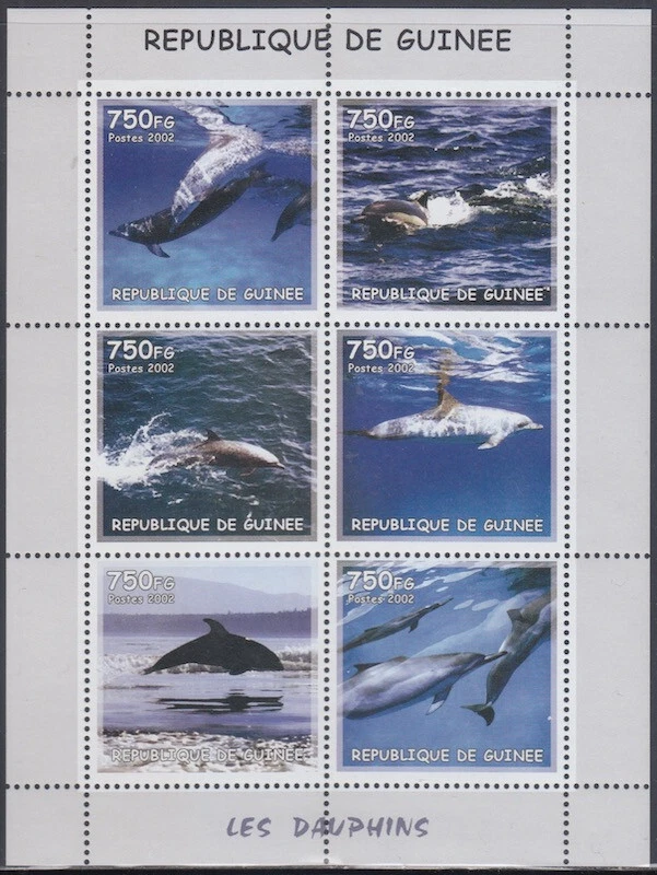GUINEA # GUI034 MNH S/S - VARIOUS WHALES and DOLPHINS - Изображение 1 из 1
